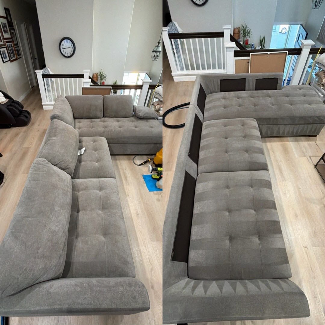 Large Sectional before and after