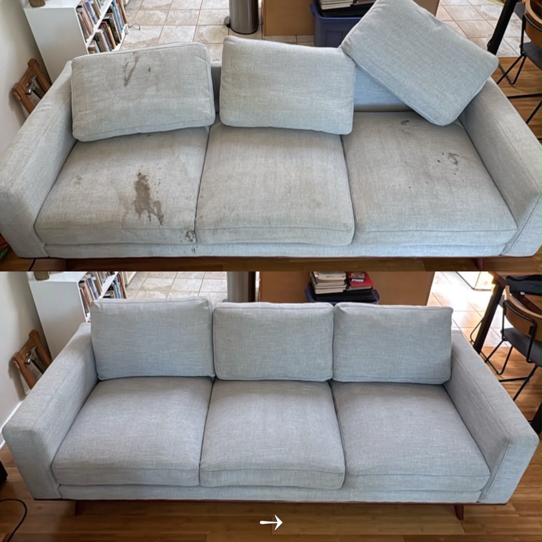 Three-Seat Sofa before and after